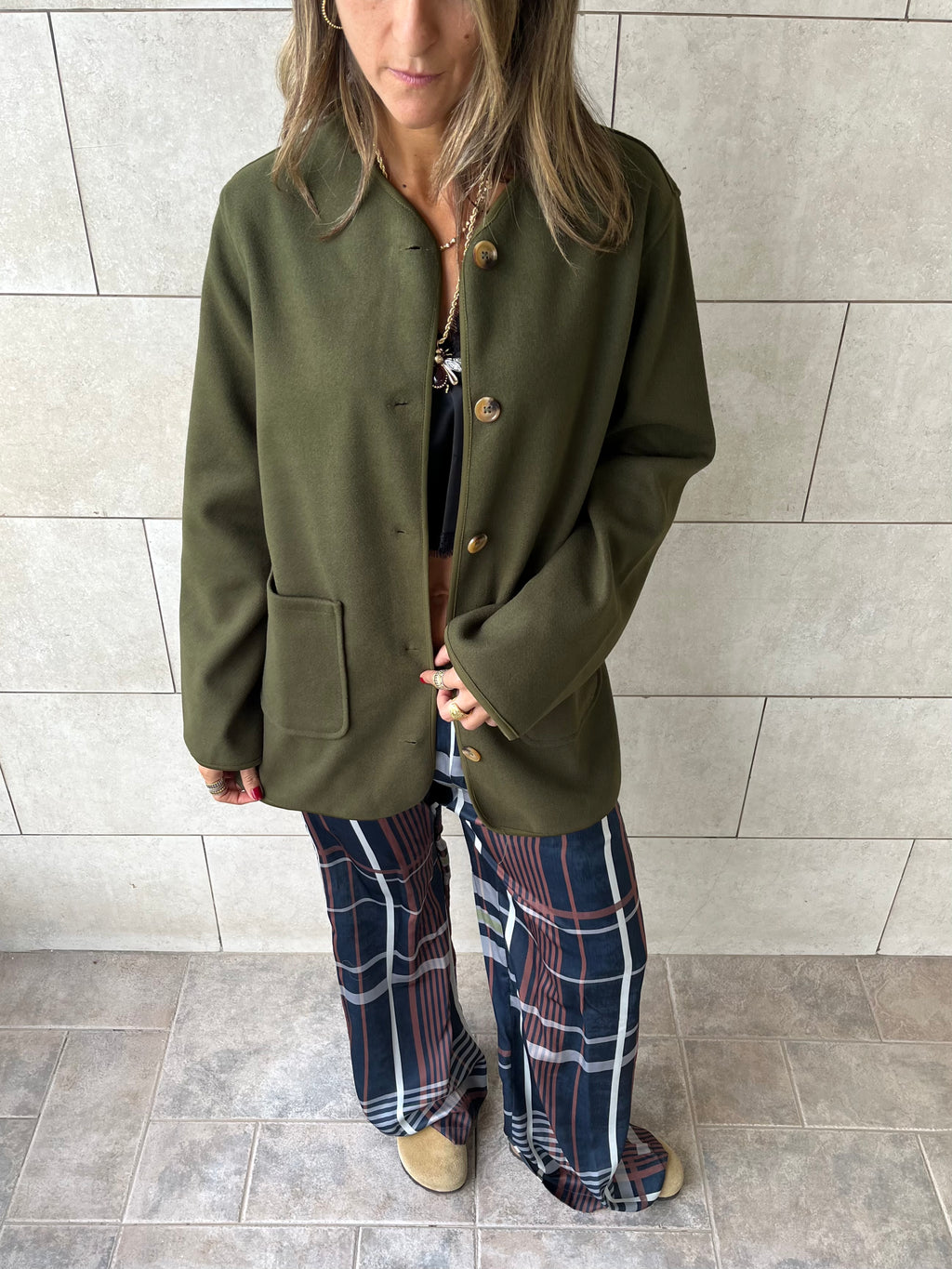 Olive Cozy Lightweight Jacket