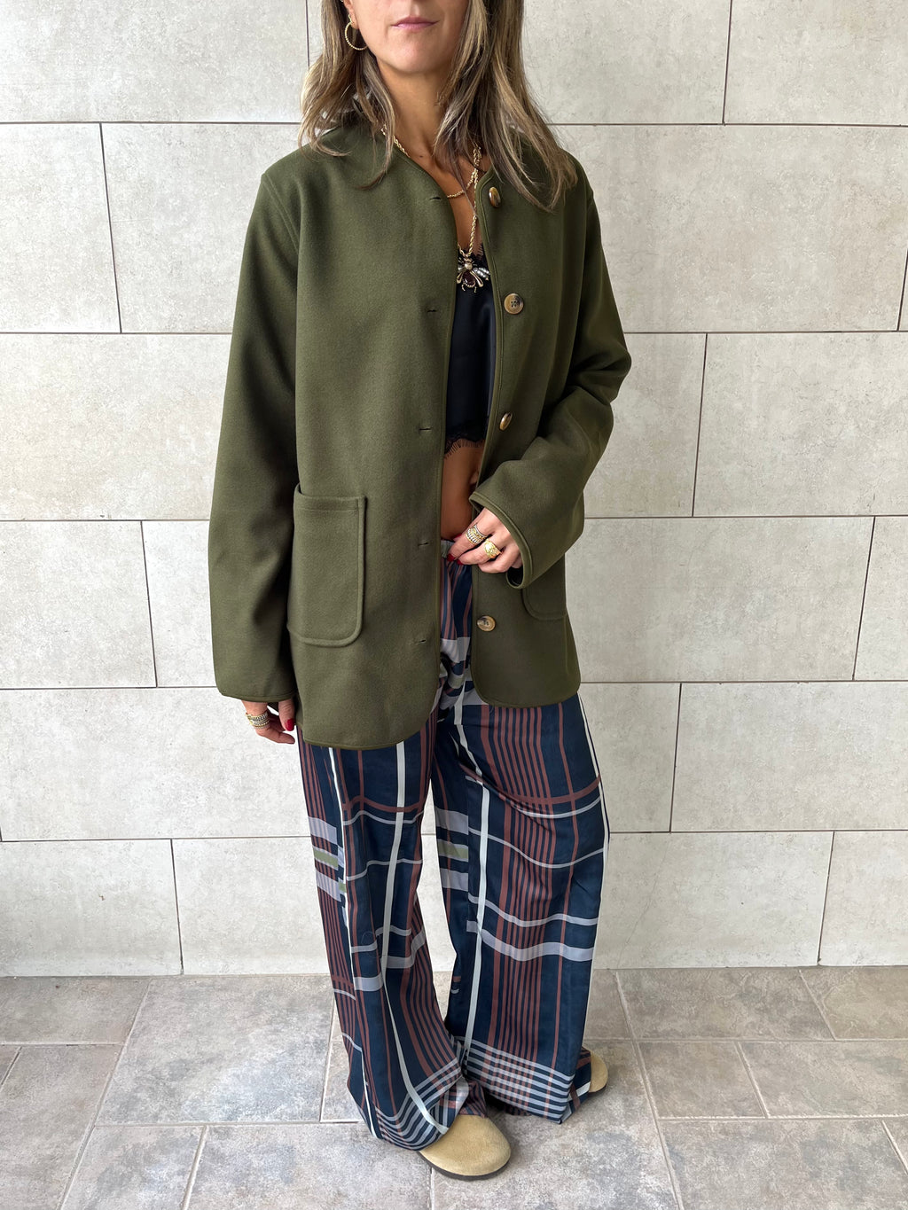 Olive Cozy Lightweight Jacket