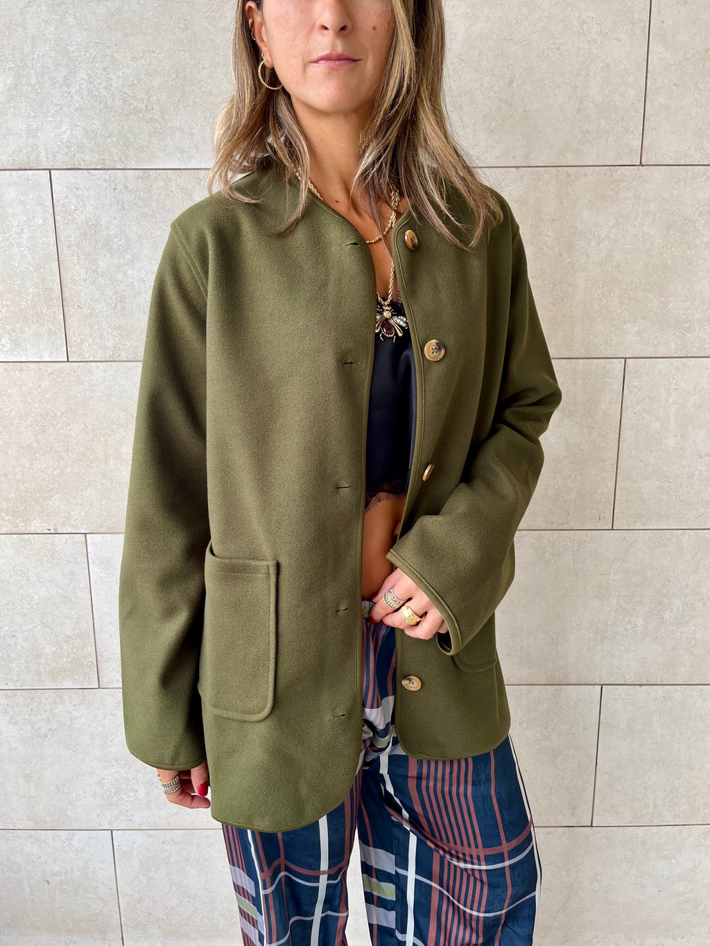 Olive Cozy Lightweight Jacket