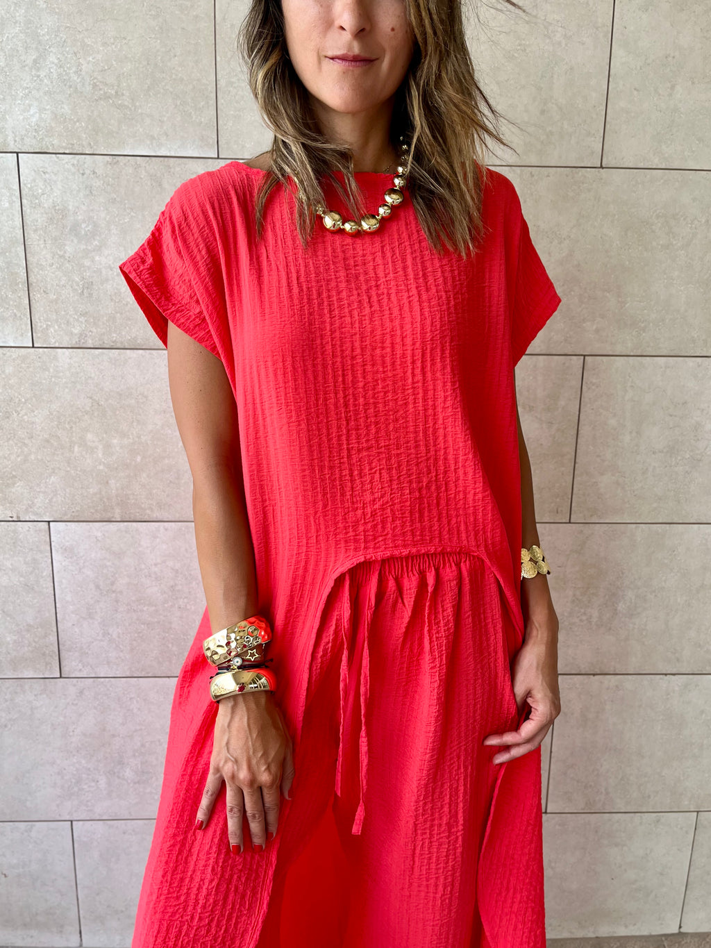 Watermelon High Low Breeze Top