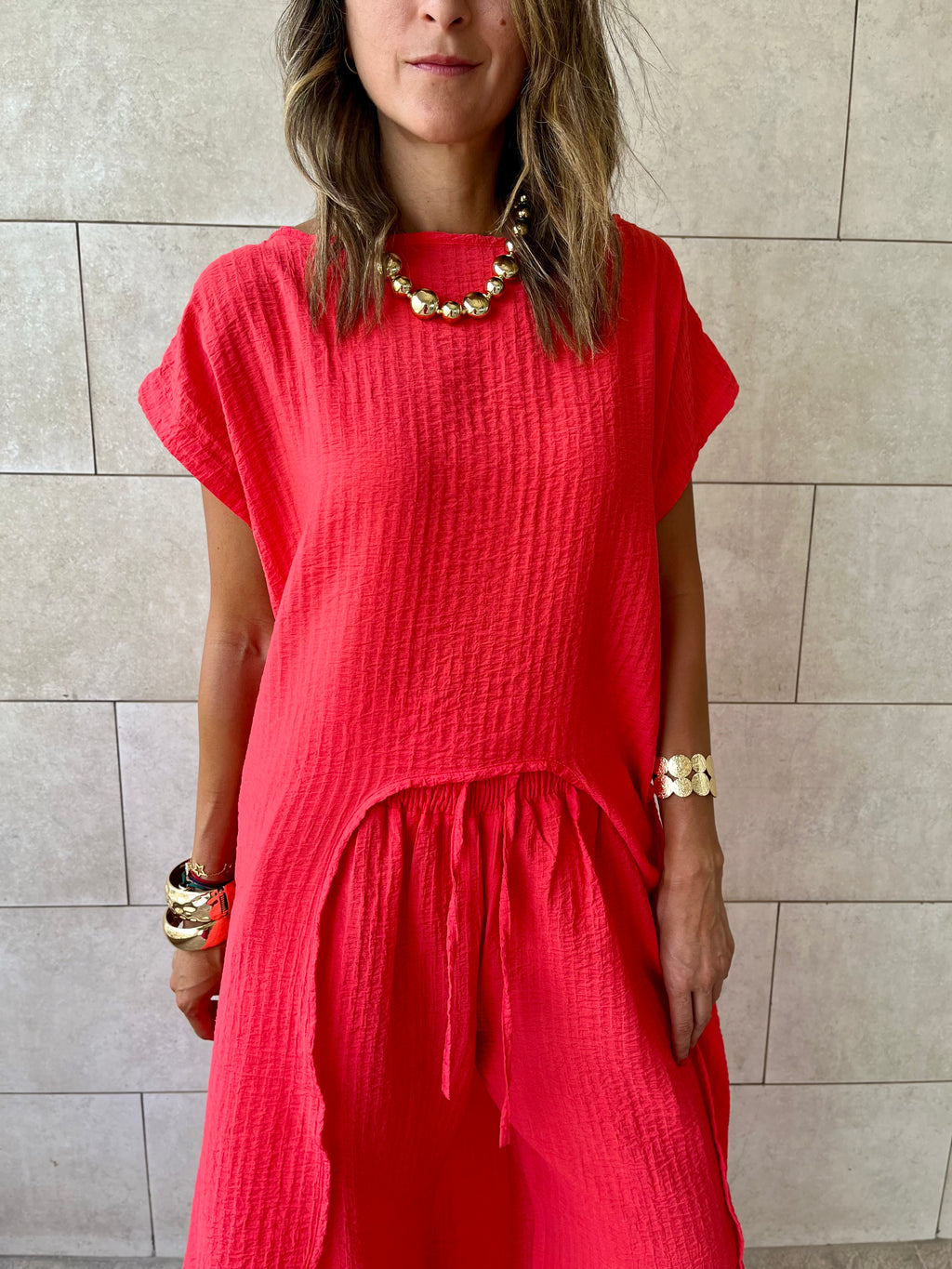 Watermelon High Low Breeze Top