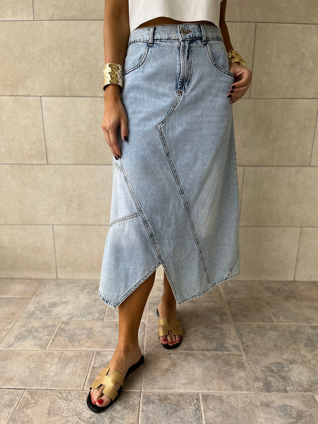 Madison Denim Skirt