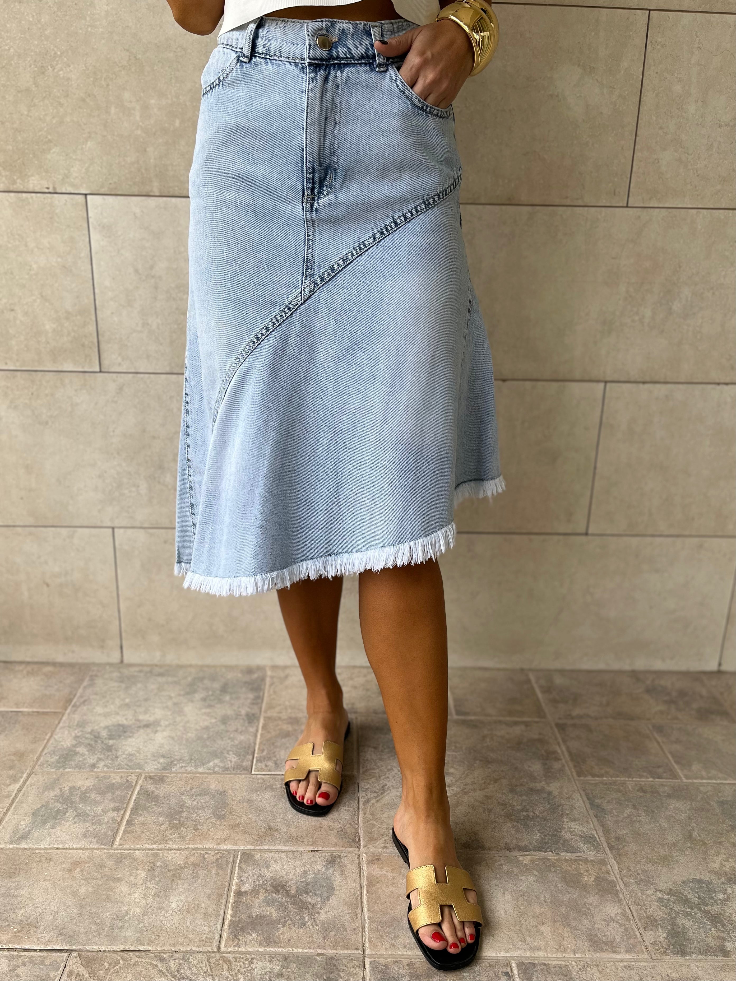 Riley Undone Denim Skirt
