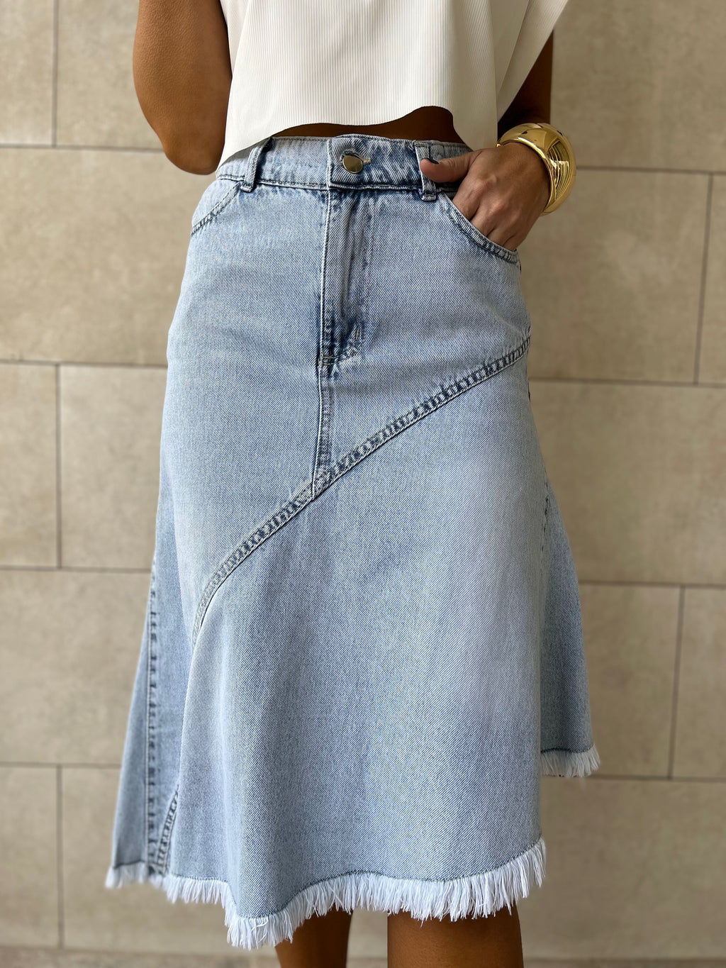 Riley Undone Denim Skirt