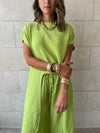Lime High Low Breeze Top