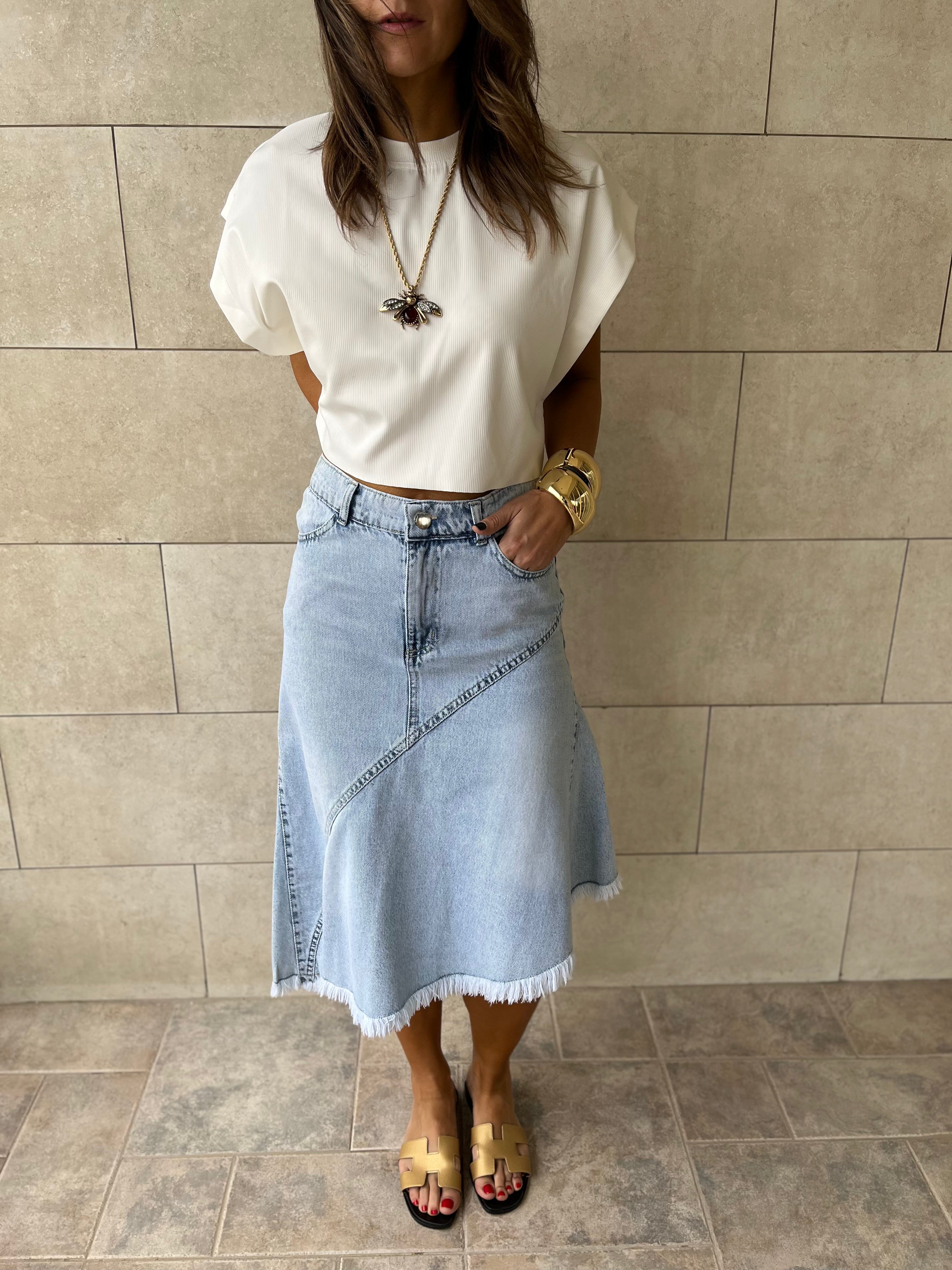 Riley Undone Denim Skirt