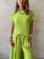 Lime High Low Breeze Top