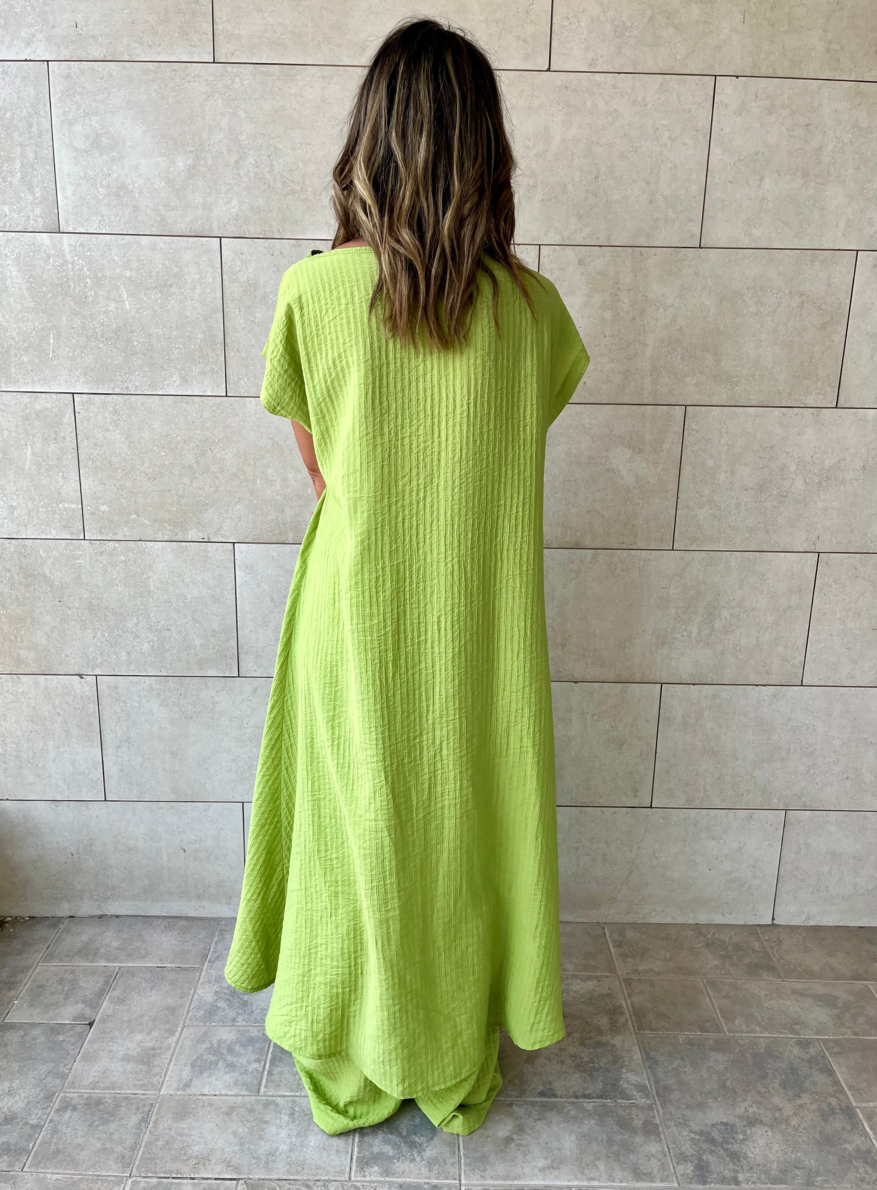 Lime High Low Breeze Top