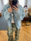 Frillu Denim Bomber Jacket