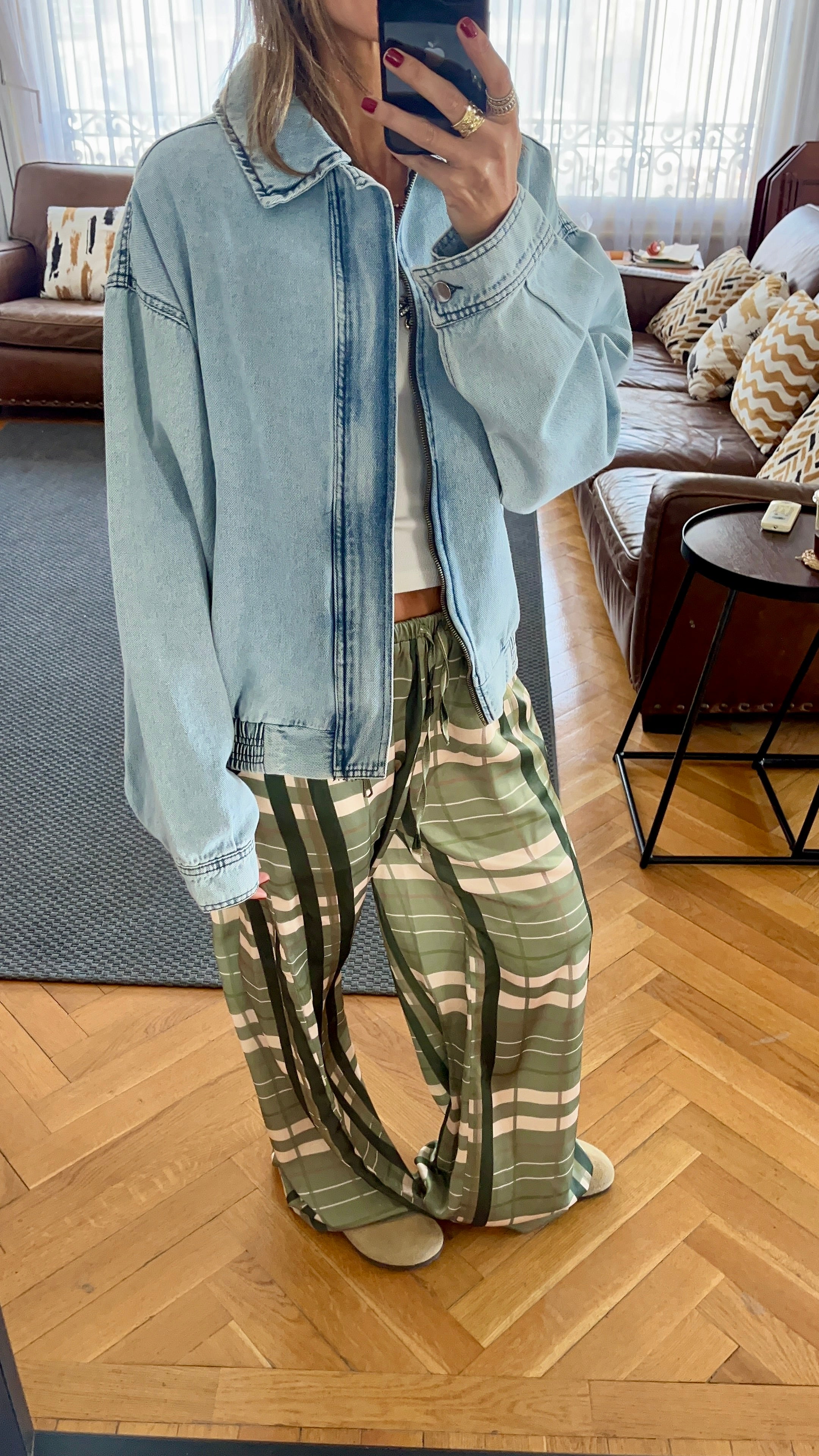 Frillu Denim Bomber Jacket