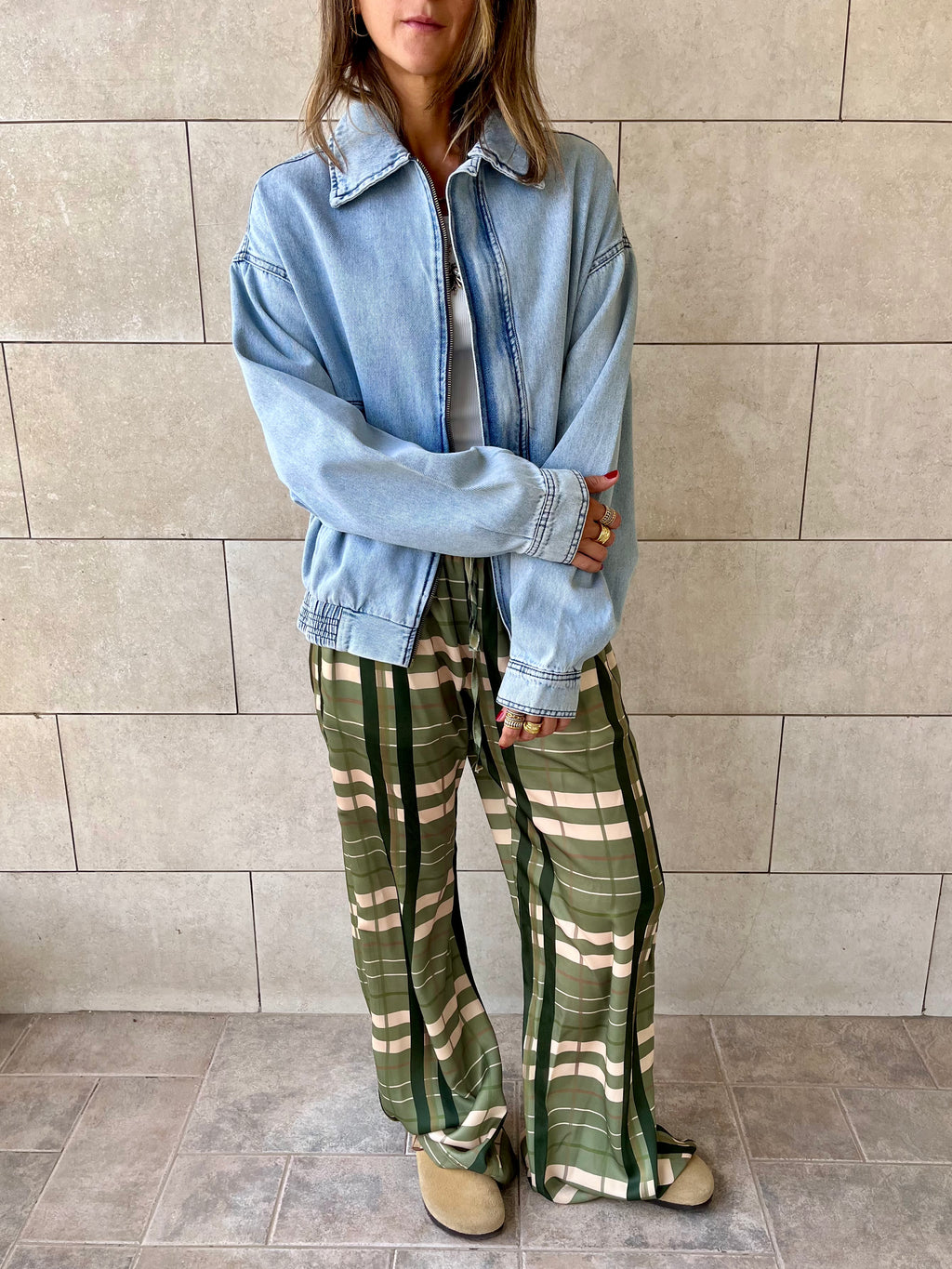 Frillu Denim Bomber Jacket