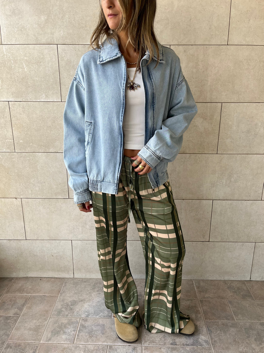 Frillu Denim Bomber Jacket