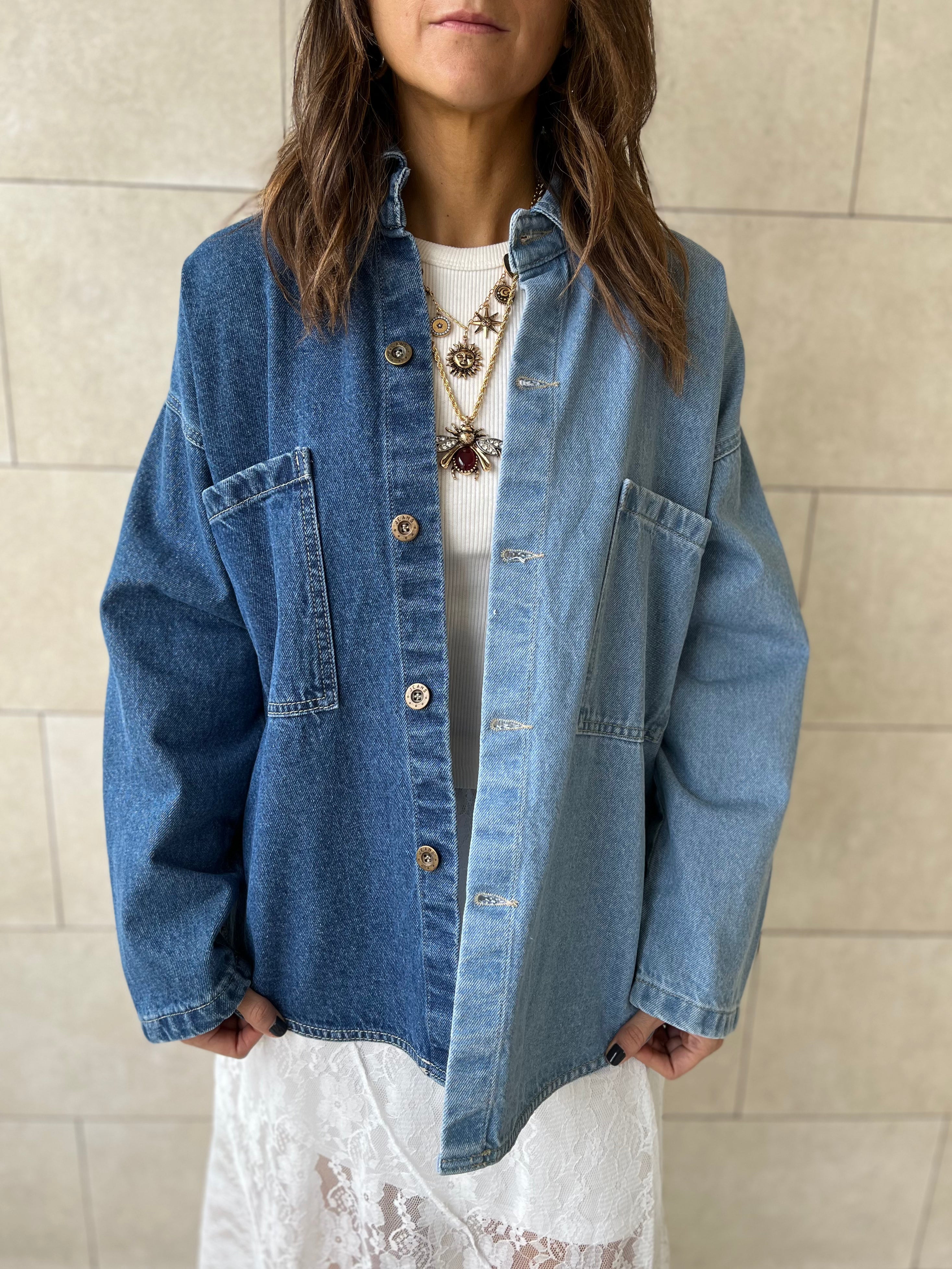 Blue Two Tone Denim Layer Shirt