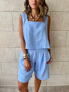 Baby Blue Morning Boy Shorts Set