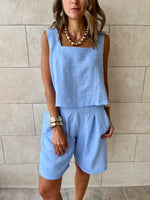 Baby Blue Morning Boy Shorts Set