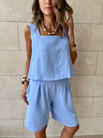 Baby Blue Morning Boy Shorts Set