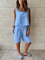 Baby Blue Morning Boy Shorts Set
