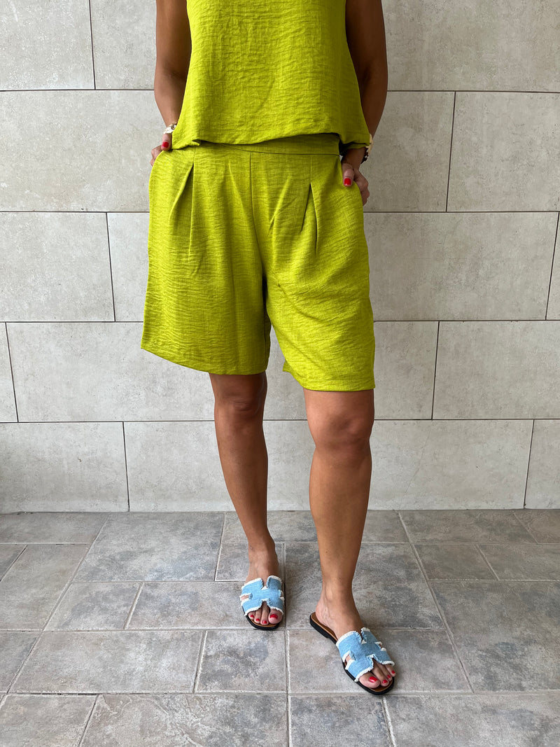 Lime Morning Boy Shorts Set