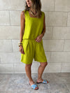 Lime Morning Boy Shorts Set