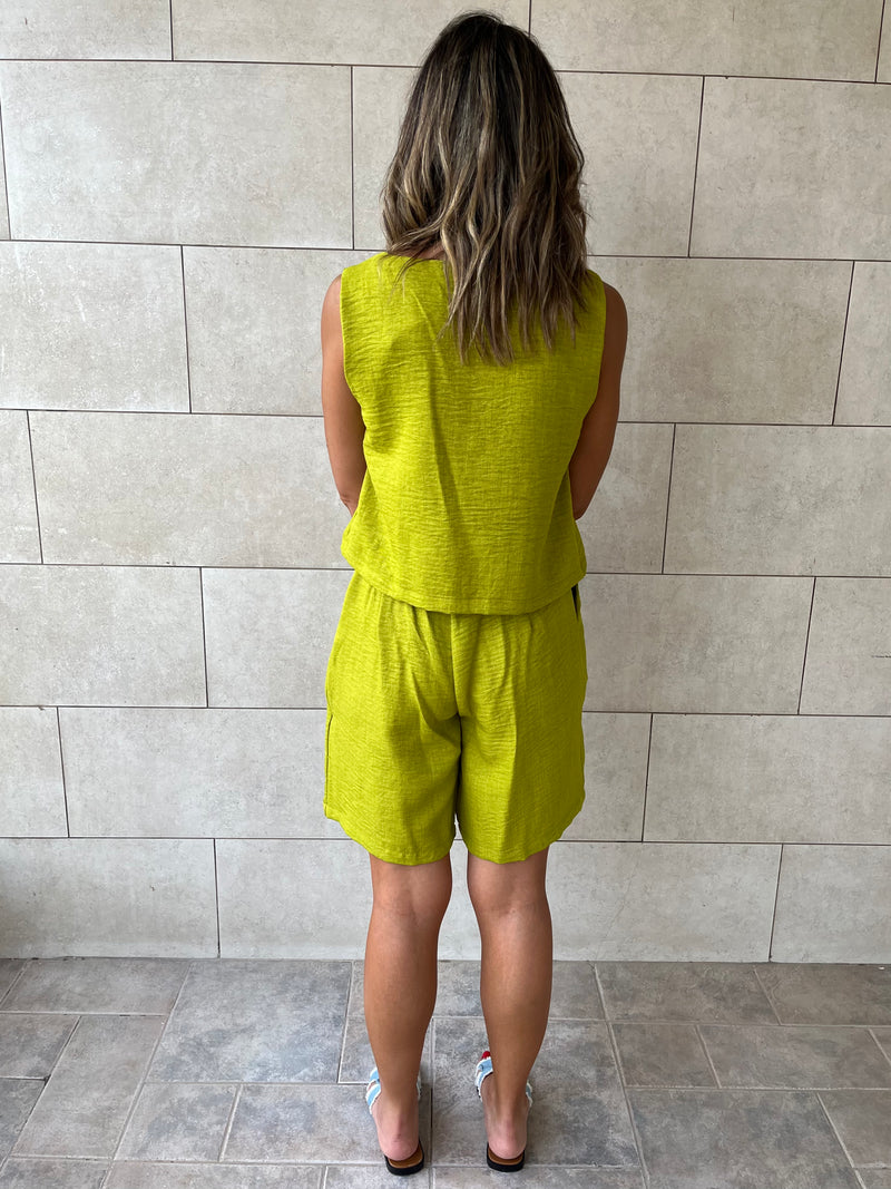 Lime Morning Boy Shorts Set