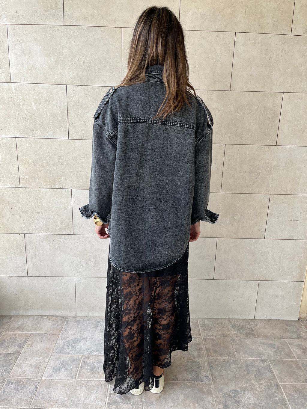 Grey Denim Utility Shirt