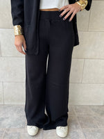 Black V Buttons Knit Set