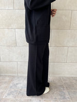 Black V Buttons Knit Set
