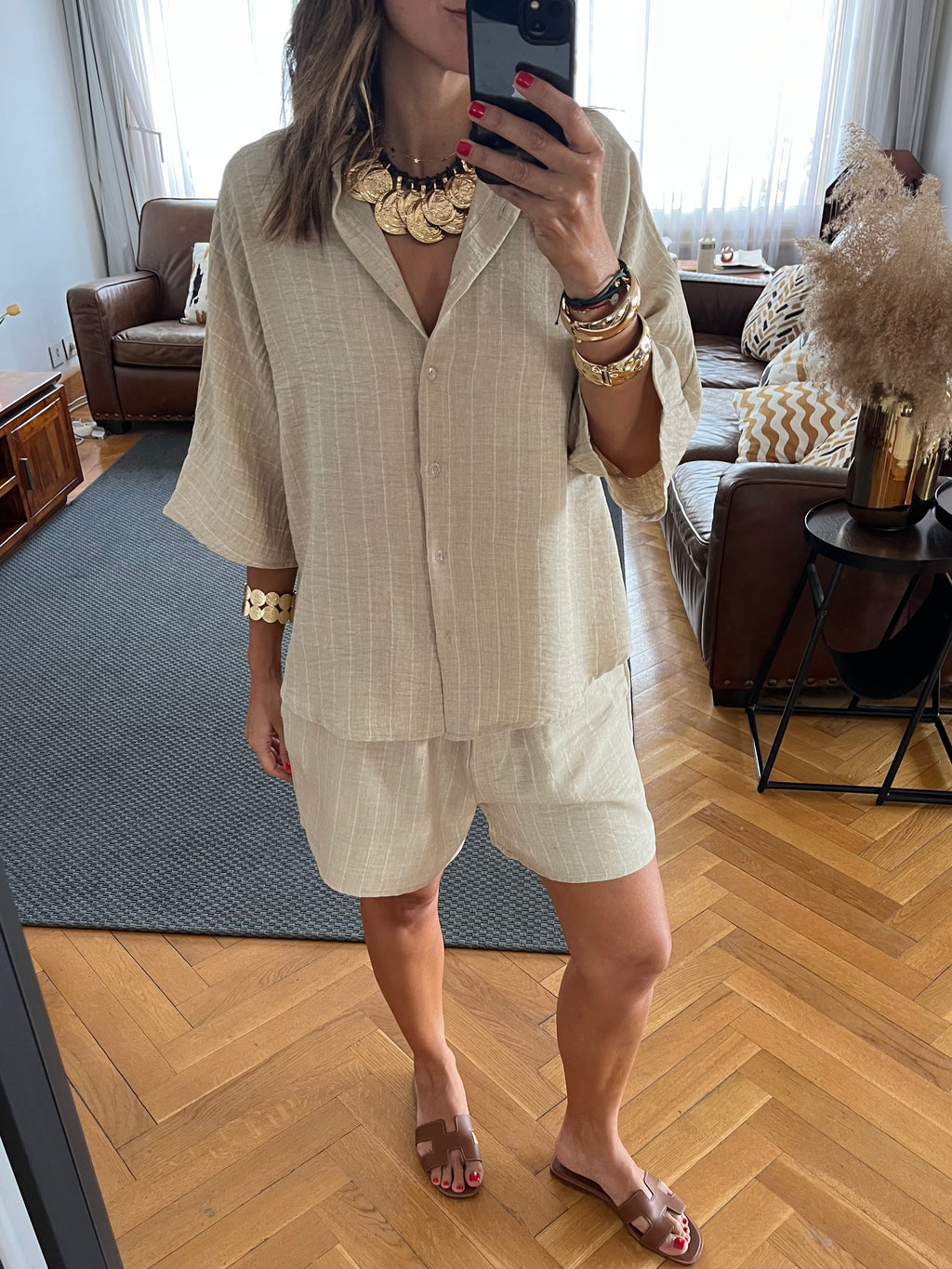 Beige Striped Everyday Shirt