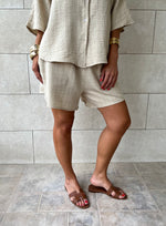 Beige Striped Everyday Shorts