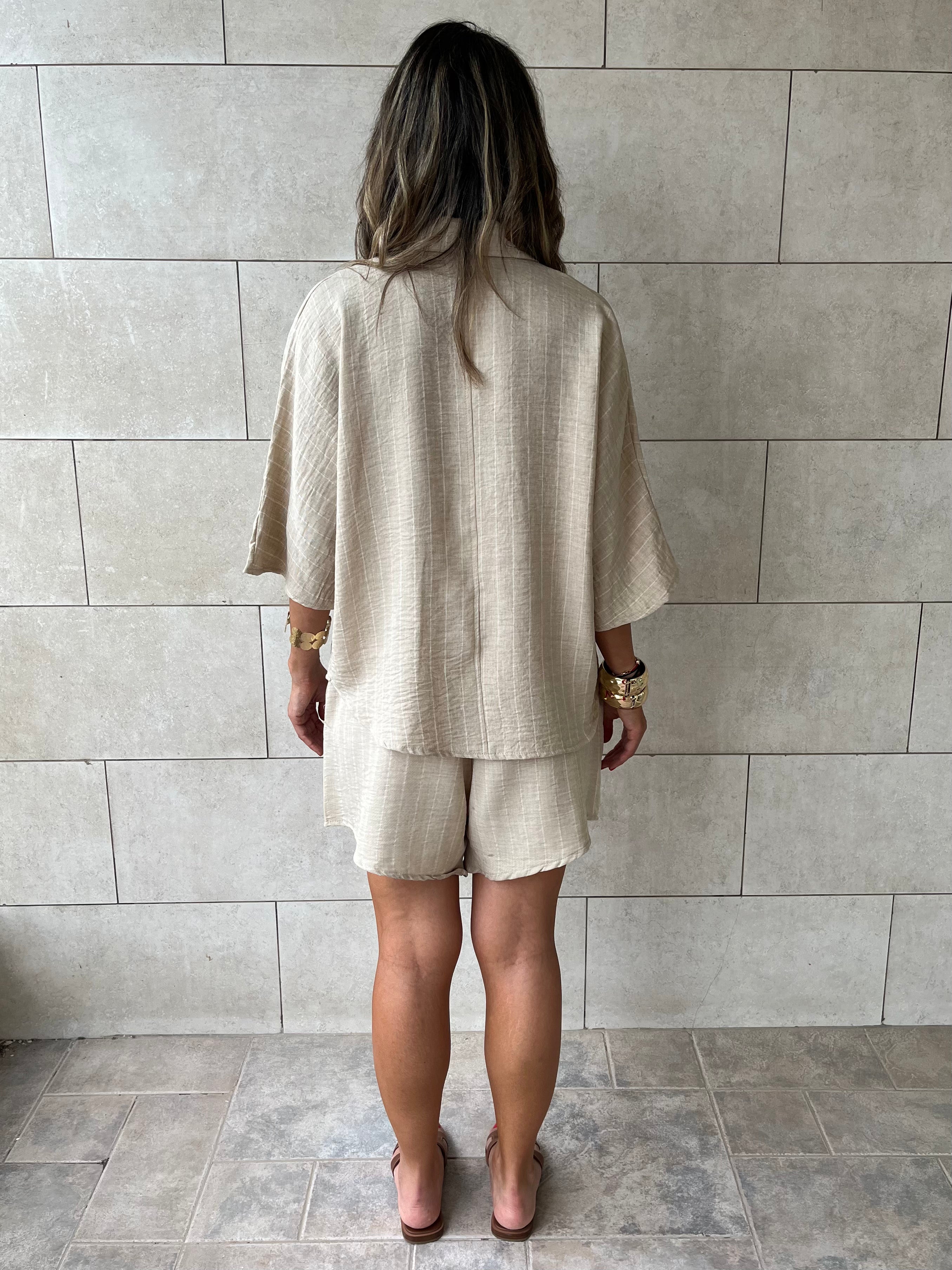 Beige Striped Everyday Shirt