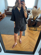 Black Striped Everyday Shorts