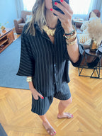 Black Striped Everyday Shorts