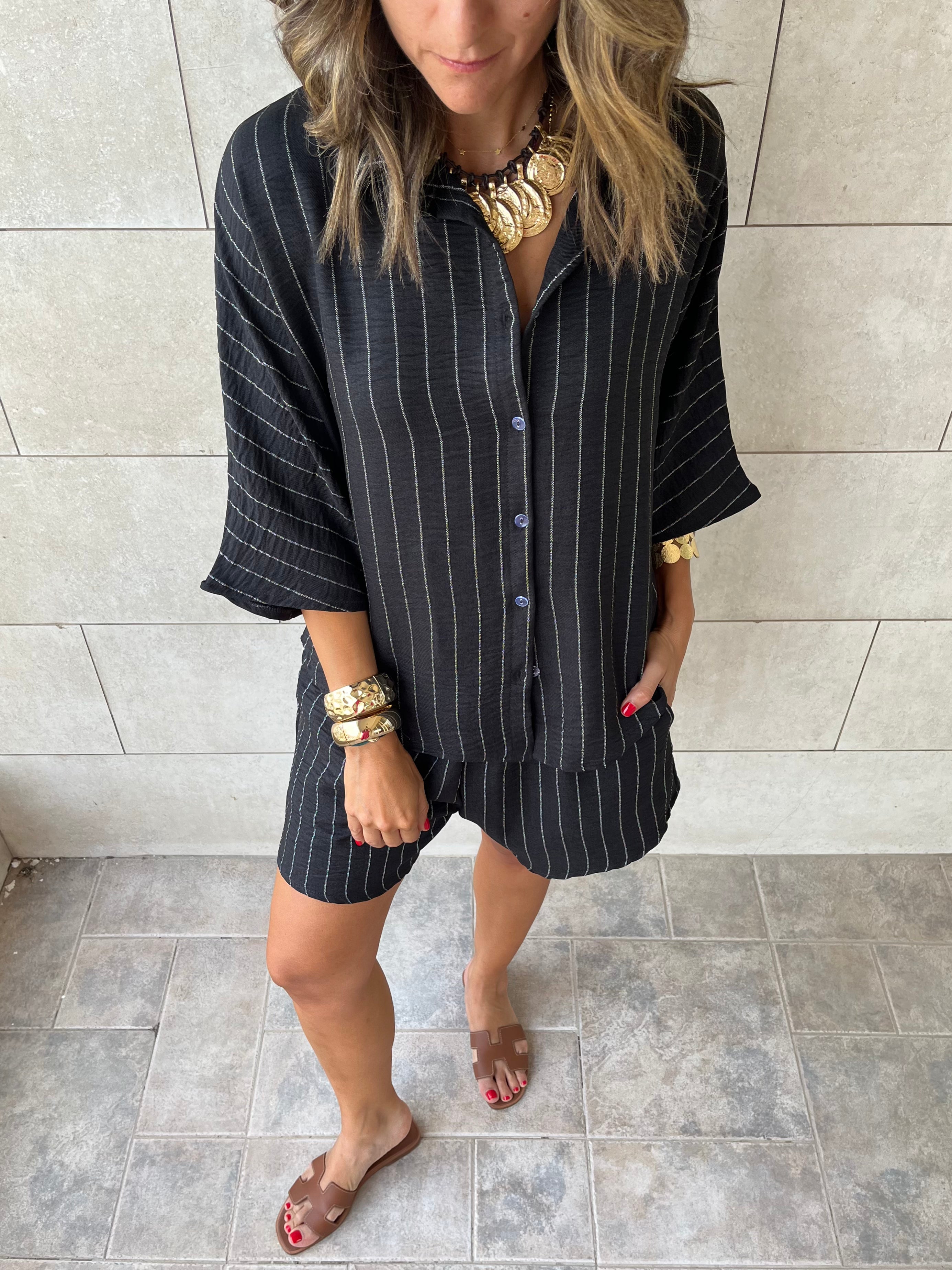 Black Striped Everyday Shirt
