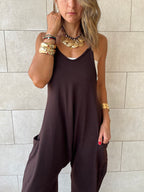 Brown Light Flowy Jumpsuit