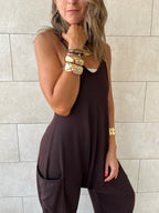 Brown Light Flowy Jumpsuit