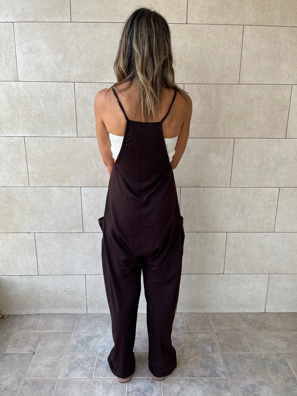 Brown Light Flowy Jumpsuit