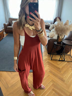 Rust Light Flowy Jumpsuit