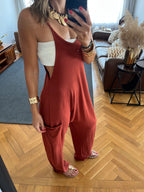 Rust Light Flowy Jumpsuit