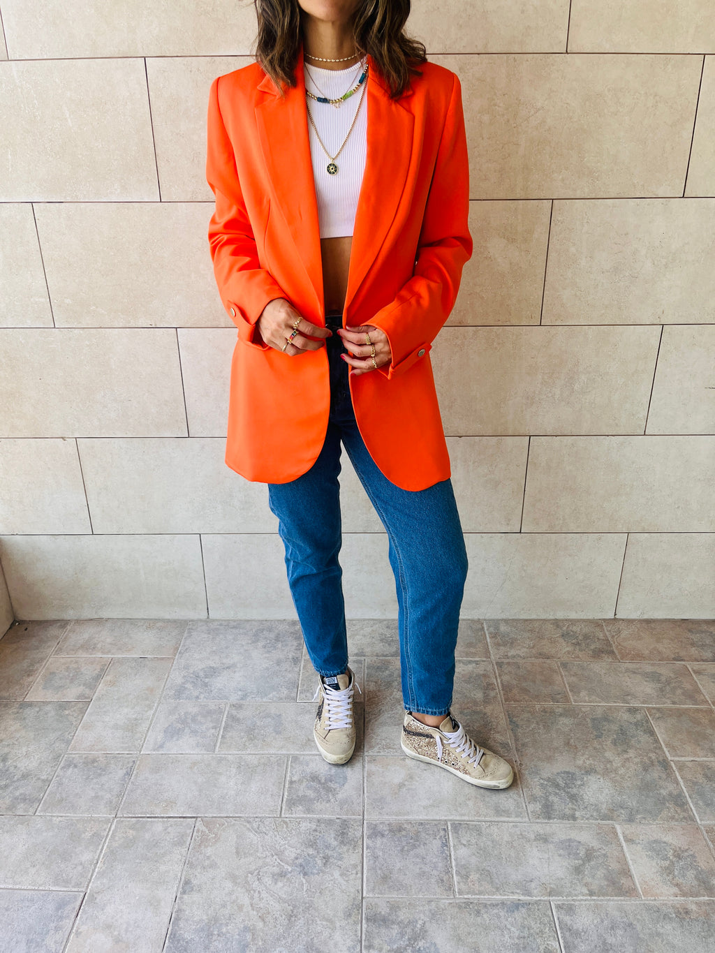 Orange Cool Girl Blazer