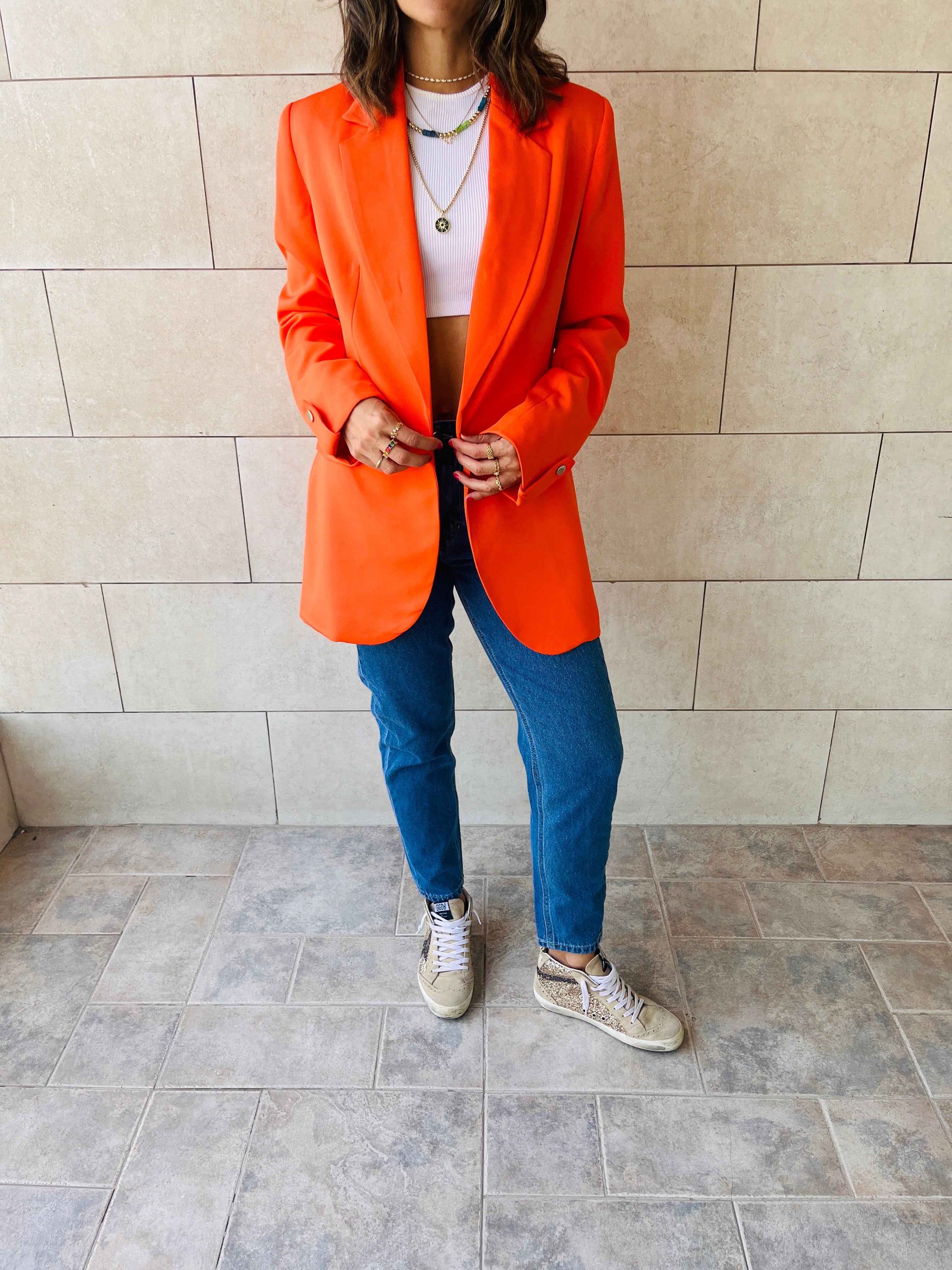 Orange Cool Girl Blazer