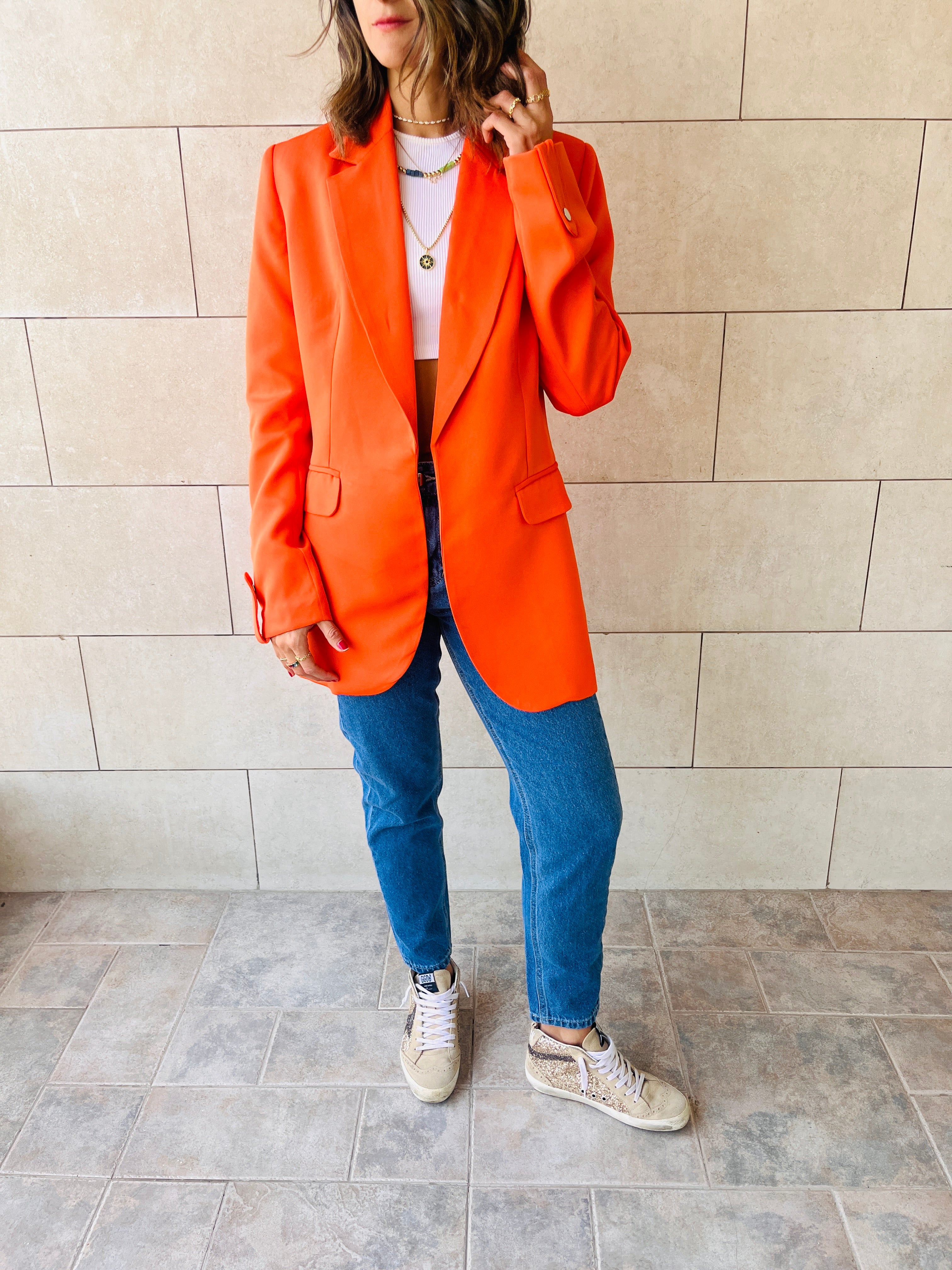 Orange Cool Girl Blazer