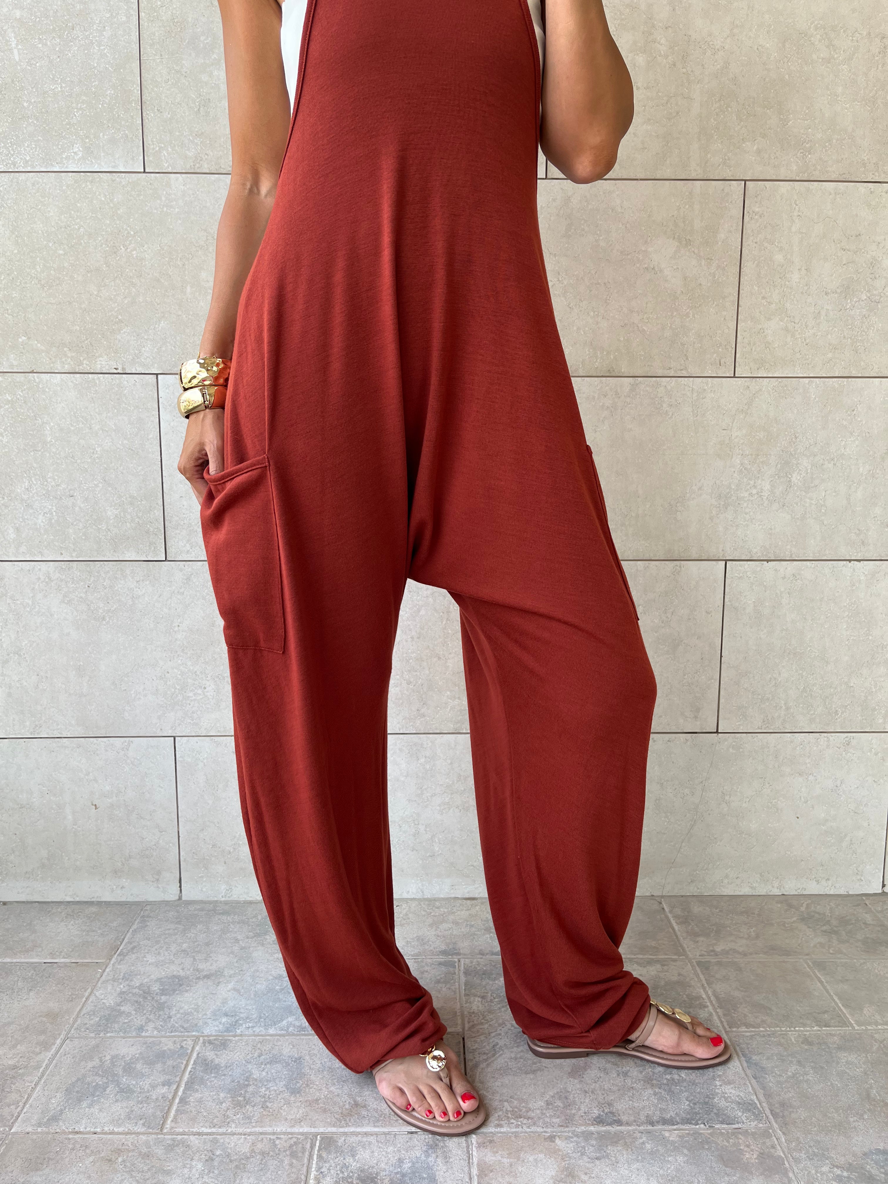 Rust Light Flowy Jumpsuit