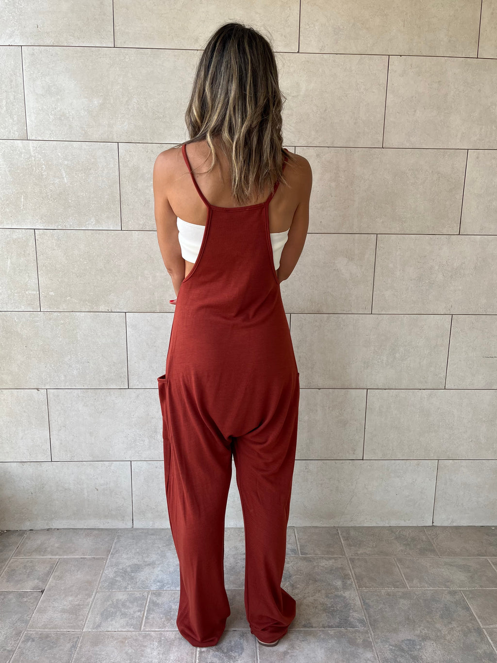 Rust Light Flowy Jumpsuit