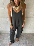 Grey Light Flowy Jumpsuit