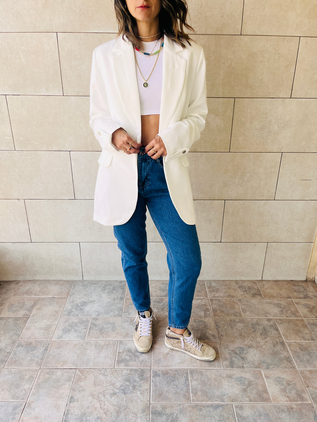 White Working Girl Blazer