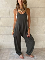 Grey Light Flowy Jumpsuit
