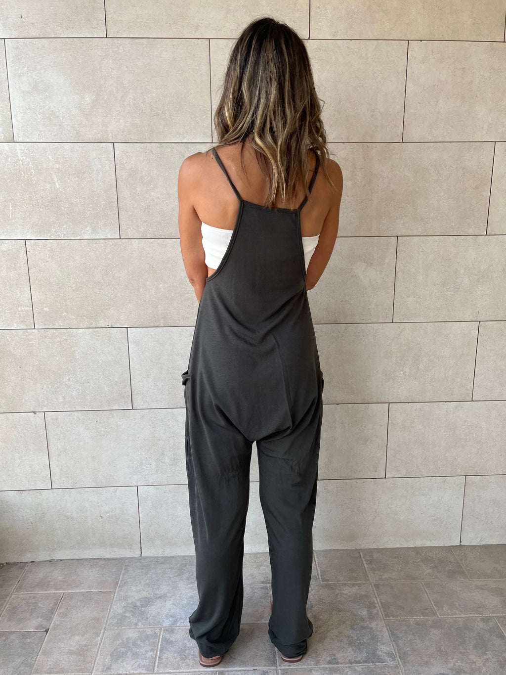 Grey Light Flowy Jumpsuit