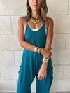 Teal Light Flowy Jumpsuit