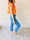 Orange Off Duty Cropped Shirt