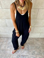 Black Light Flowy Jumpsuit